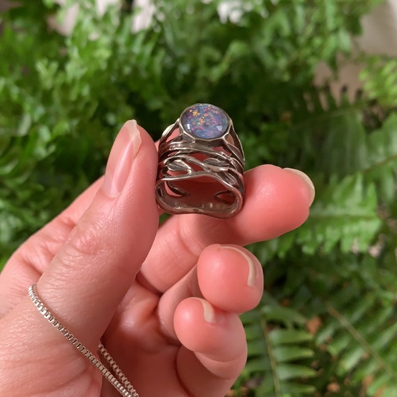 925s Sterling Opal ring SIZE 8 fairy core - Picture 15 of 15